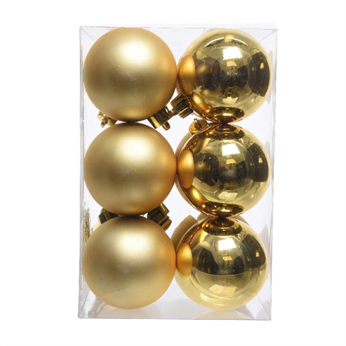 Set 16 palline natale oro diam. 8 cm
