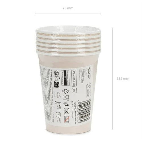 Bicchieri di carta, 250 ml (1 confezione / 6 pezzi)