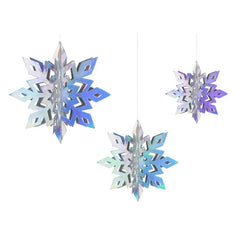 Decorazione natalizia stelle oro / argento diam. 15-20-25 cm 6 pz