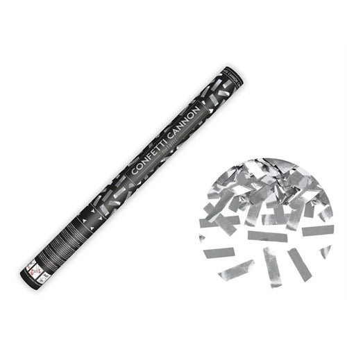 Cannone lancia coriandoli, argento, 60 cm