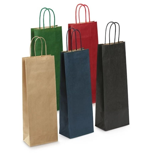 Shopper carta p/bottiglia 14x08x39 color ass