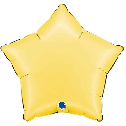 Palloncino 18" mylar stella giallo banana satinato
