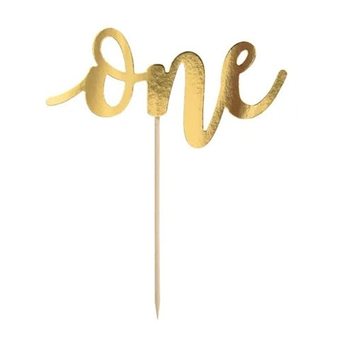 Decorazione per torta one, oro, 19 cm