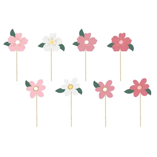 Decorazione per torta fiori, mix, 13-14,5 cm. 8 pz
