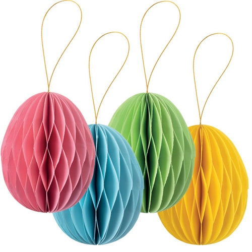 Decorazioni in carta uovo 10 cm col. ass. 4 pz