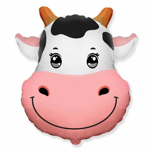 Mylar mini shape mucca cow head 14" 1 pz