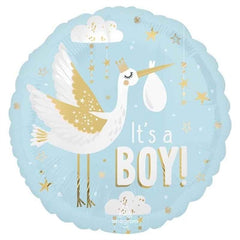 Palloncino in foil 18" cicogna "it's a boy!/ it's a girl"