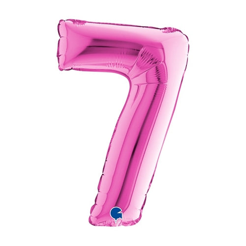 Palloncini foil numeri 14" fucsia 1 pz