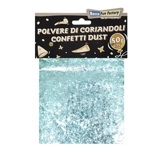 Polvere di coriandoli celeste baby, 1 bustina da 50g.