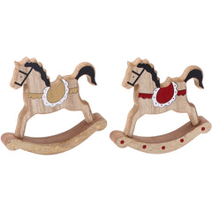 Cavallo a dondolo mdf naturale 15x3xh.14 cm