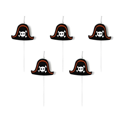 Candele di compleanno pirates party, 2 cm (1 confezione / 5 pezzi)