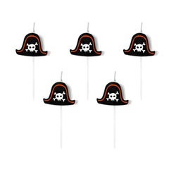 Candele di compleanno pirates party, 2 cm (1 confezione / 5 pezzi)