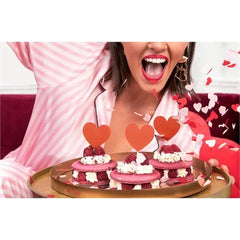 Toppers per cupcake cuori, rosso, 11 cm
