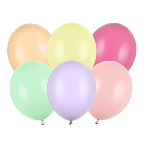Palloncini resistenti 27 cm, mix pastello (1 confezione / 10 pezzi)