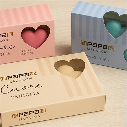 Confezione papa macarons a cuore 6 pz 78 gr