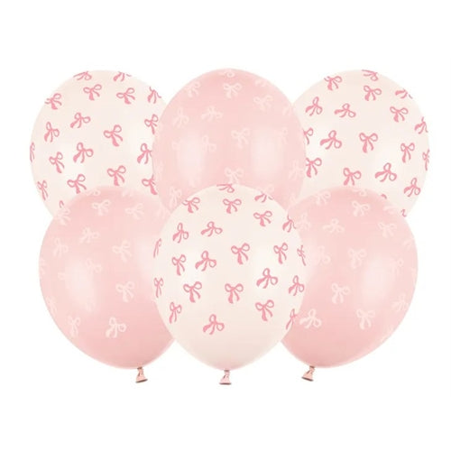 Palloncini 30 cm, fiocchi, mix (1 confezione / 6 pezzi)