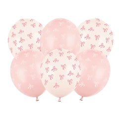 Palloncini 30 cm, fiocchi, mix (1 confezione / 6 pezzi)