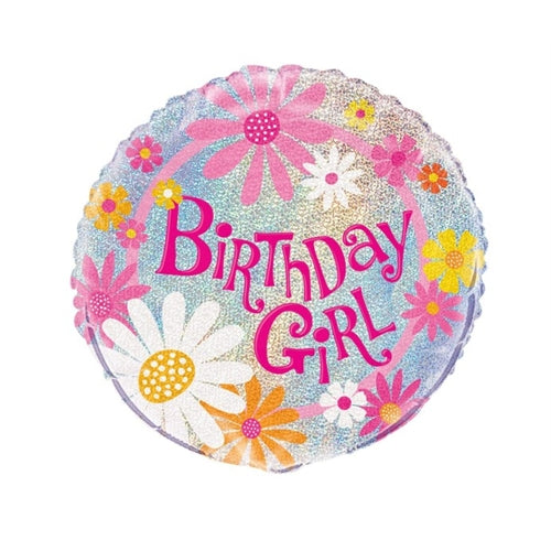 Palloncino foil tondo 18" happy birthday girl/ boy