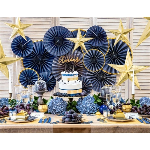 Rosette decorative, blu navy (1 confezione / 4 pz.)