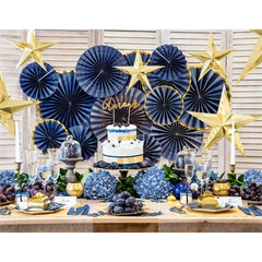 Rosette decorative, blu navy (1 confezione / 4 pz.)