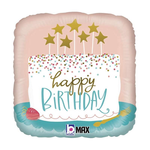 Palloncino in foil 18" happy birthday "confetti cake"