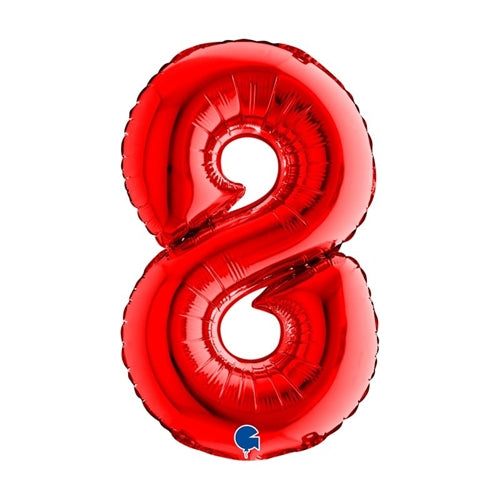 Palloncino in foil 14" numero rosso "red"
