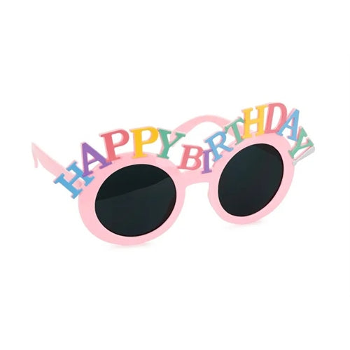 Occhiali di buon compleanno, 18,5x7,5 cm, rosa