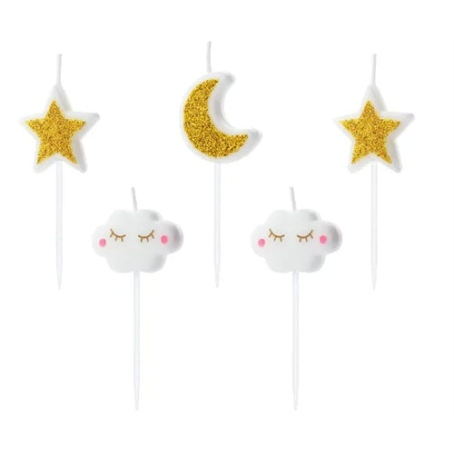 Candele di compleanno little star, mix, 2-3cm