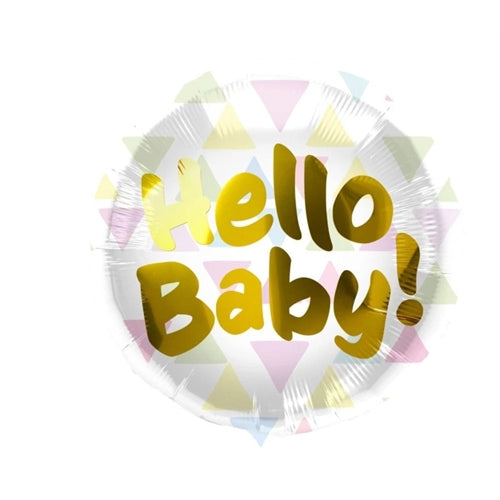 Mylar tondo 18" hello baby colori pastello