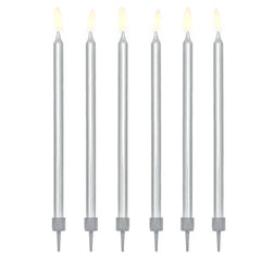 Candeline a stelo argento 12,5 cm