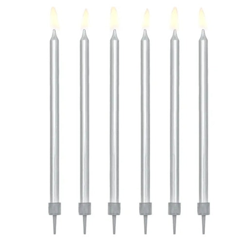 Candeline a stelo argento 12,5 cm