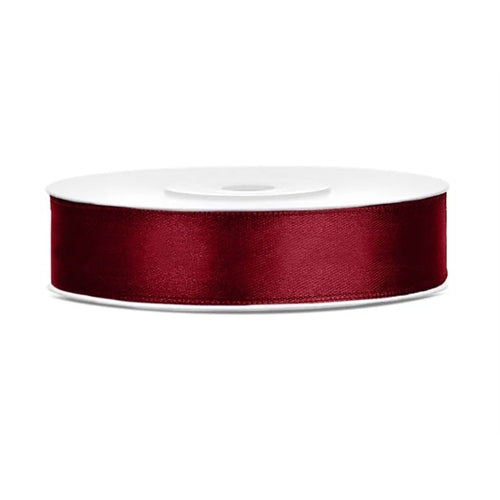 Nastro di raso, rosso intenso, 12 mm/25 m (1 pz. / 25 lm)