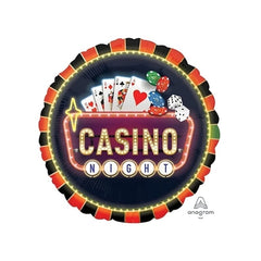 Mylar casino night tondo 18"