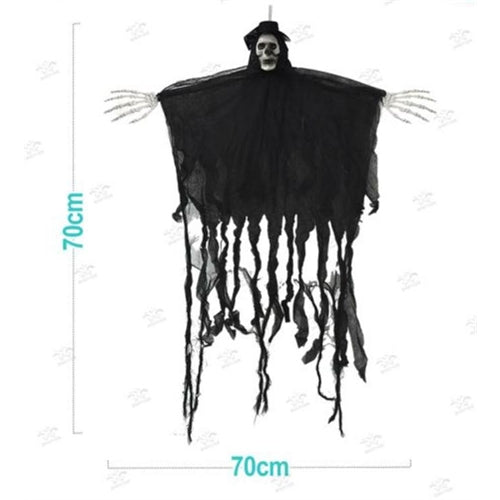 Scheletro mietitore halloween da appendere – 70 × 70 cm