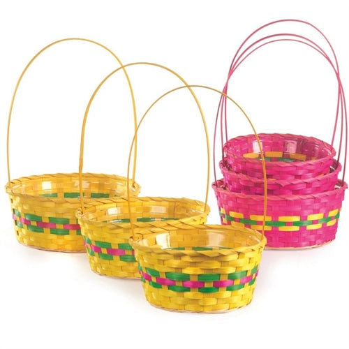 Cesta intrecciata  con manico 3col