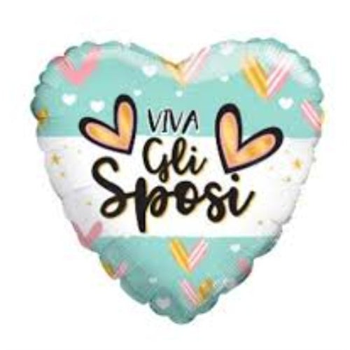 Mylar viva gli sposi 18" - 46 cm