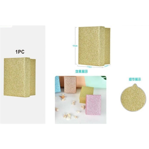 Scatolina regalo glitter oro 11 x 7,5 x 5,5 cm