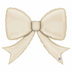 Palloncino in foil 44" super shape fiocco crema satinato "cream bow"