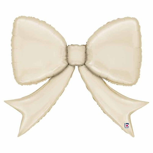 Palloncino in foil 44" super shape fiocco crema satinato "cream bow"