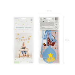 Striscione corona con orsacchiotto, 50x20,5 cm, mix
