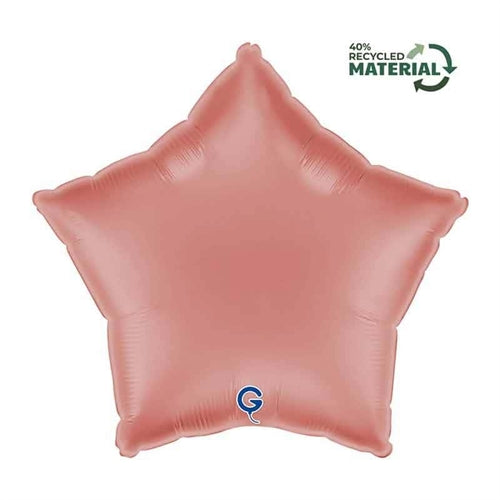 Palloncino in foil 18" stella satinato rose gold