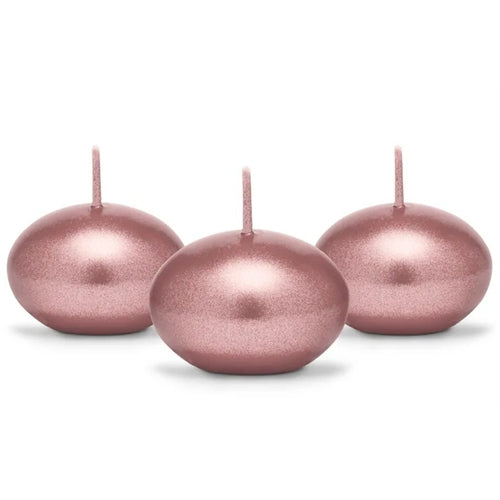 Disco di candela galleggiante, metallico, oro rosa, 4 cm