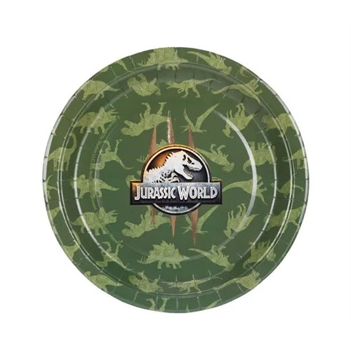 Piatti di carta jurassic world, 23 cm, misti