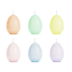 Candele a forma di uova 6 pz, mix, 7 cm