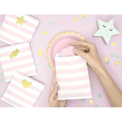 Sacchetti porta dolcetti yummy, rosa chiaro, 13x14cm (1 confezione / 6 pezzi)