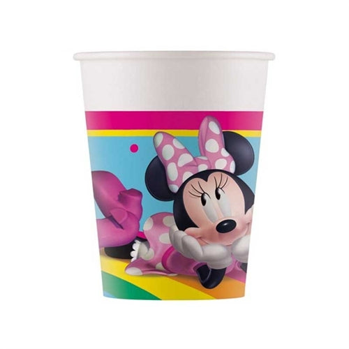 Bicchiere di carta minnie "rainbow make me smile" 8pz