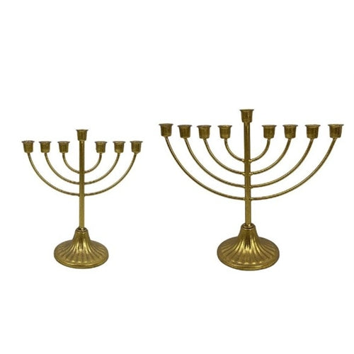 Candeliere metallo oro 7 braccia 24,5x10x26 cm