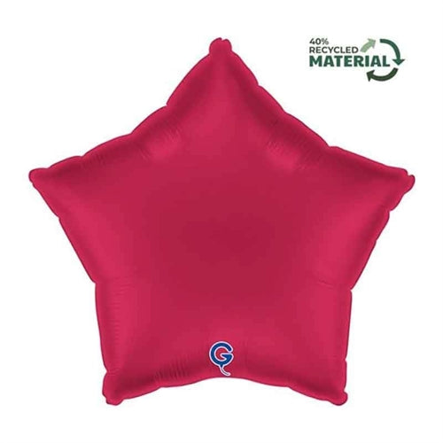 Palloncino in foil 18" stella satinato rosso ciliegia "cherry"