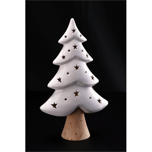 Albero con led natale ceramica 18x 8 x h. 30 cm