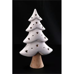 Albero con led natale ceramica 18x 8 x h. 30 cm